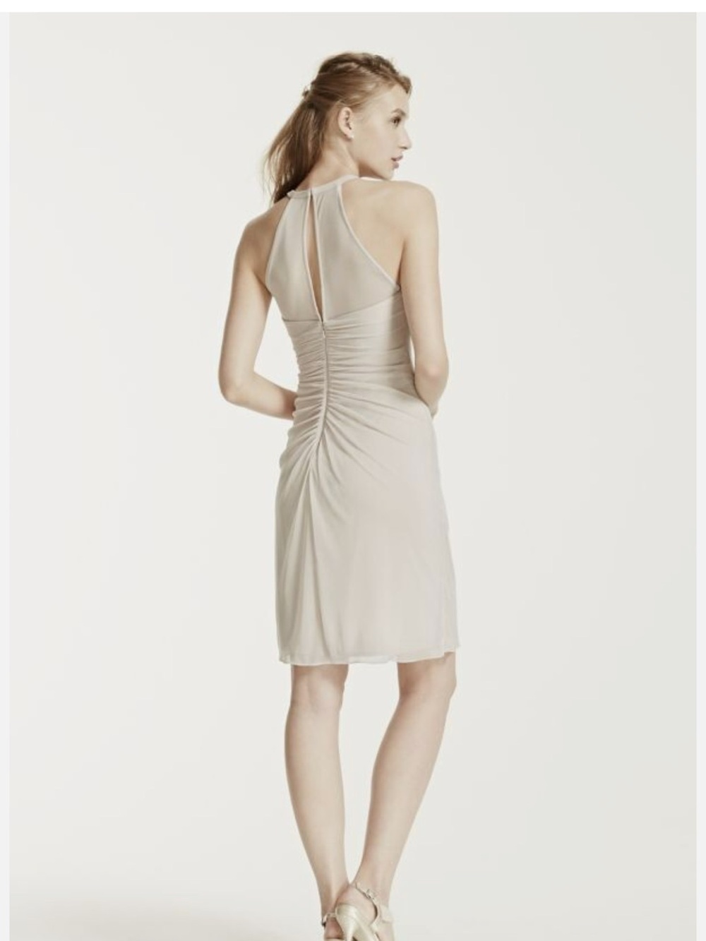 David's Bridal Brown Halter Neck Mini Dress - Picture 2 of 11